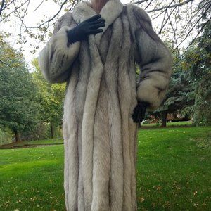 Genuine Silver Fox Full Length coat